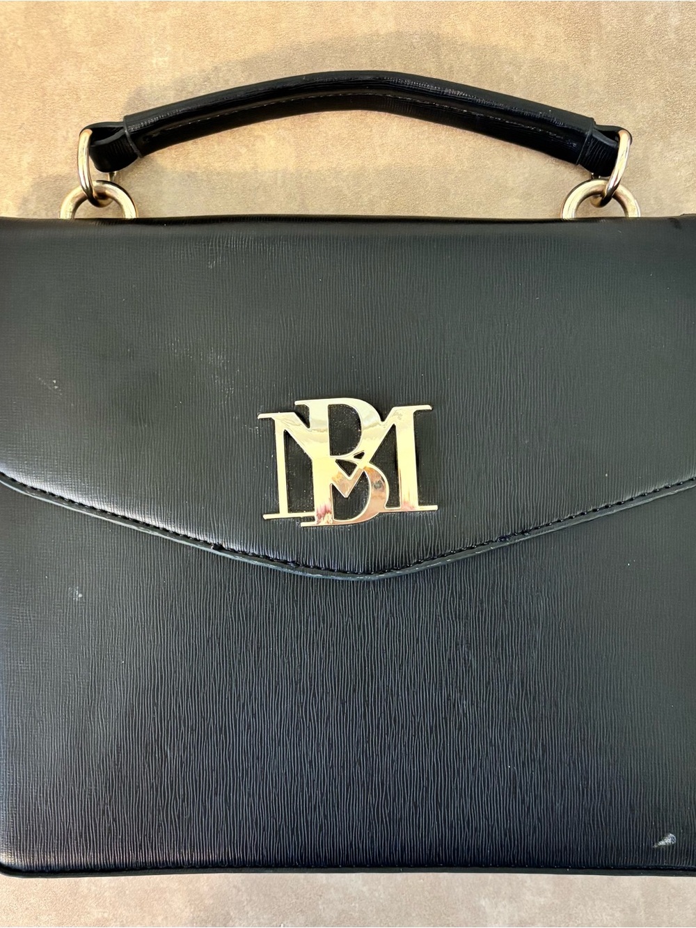 Badgley Mischka Black Satchel Crossbody Handbag, missing strap